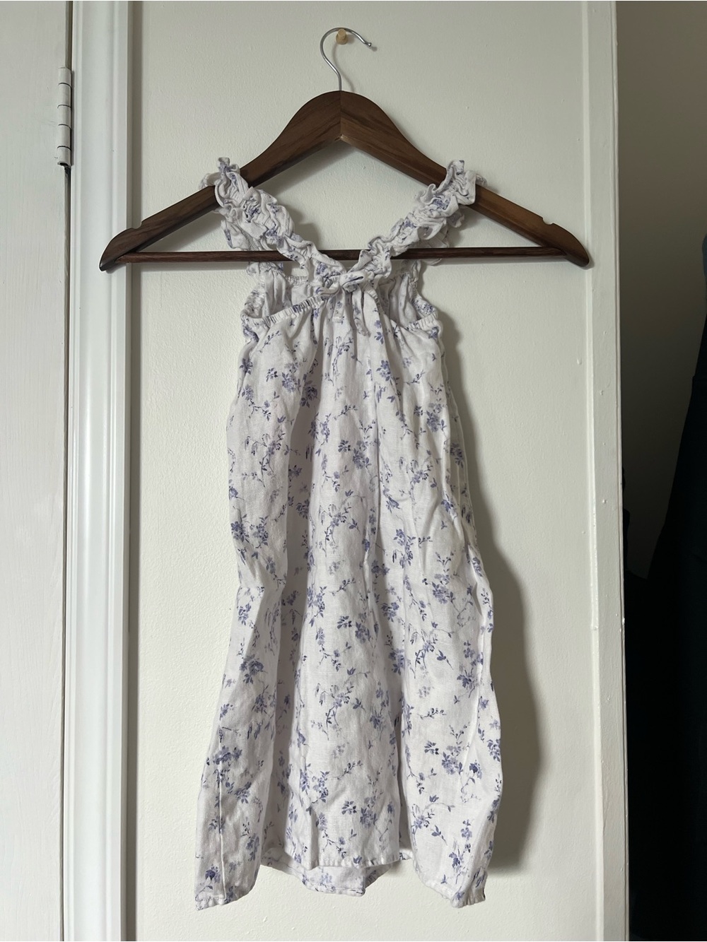 Reformation Kids Linen Floral Ruffle Strap Dress Size 6 Cottagecore - Picture 3 of 5